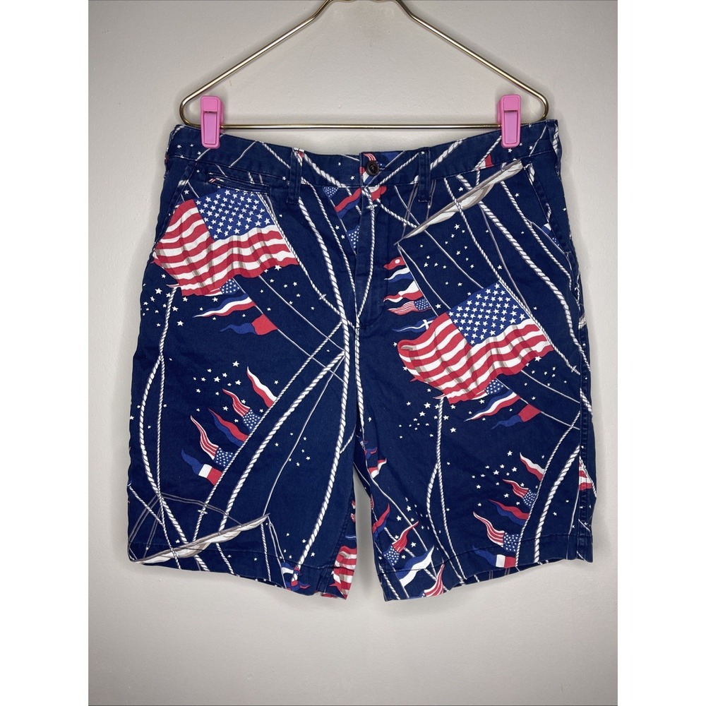 Mens Polo Ralph Lauren Flag Sailboat Nautical Patriotic Relaxed Fit Short 35